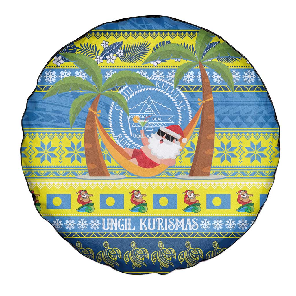 Palau Christmas Spare Tire Cover Chilling Santa Ungil Kurismas LT14 - Polynesian Pride