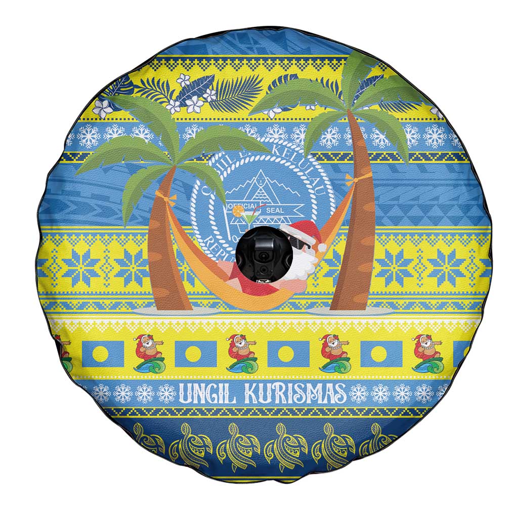 Palau Christmas Spare Tire Cover Chilling Santa Ungil Kurismas LT14 - Polynesian Pride