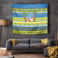 Palau Christmas Tapestry Chilling Santa Ungil Kurismas LT14 Yellow - Polynesian Pride
