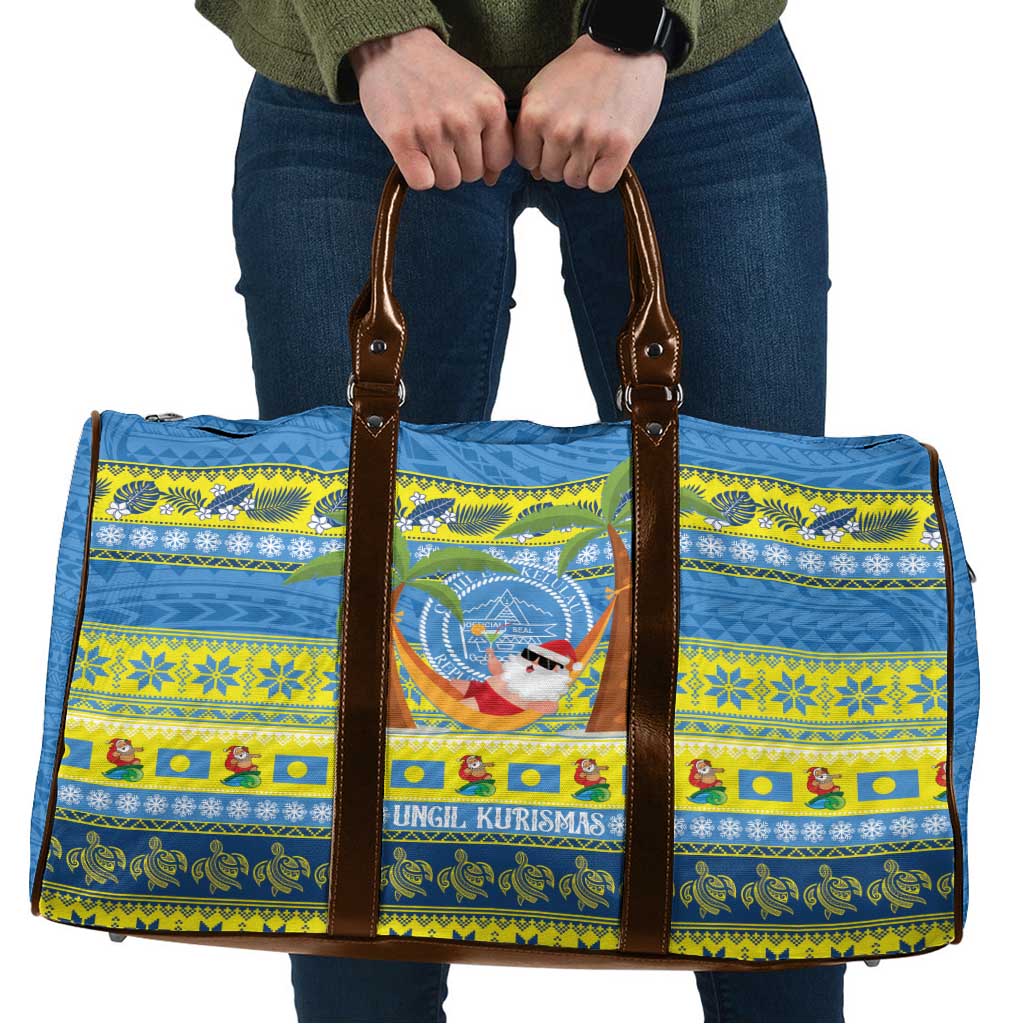 Palau Christmas Travel Bag Chilling Santa Ungil Kurismas LT14 Yellow - Polynesian Pride