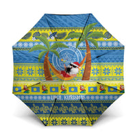 Palau Christmas Umbrella Chilling Santa Ungil Kurismas LT14 One Size Folded 11.42 inch Opened Diameter 37.4 inch Yellow - Polynesian Pride