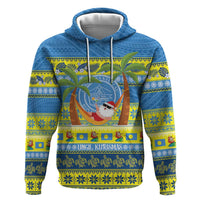 Palau Christmas Zip Hoodie Chilling Santa Ungil Kurismas LT14 Pullover Hoodie Yellow - Polynesian Pride