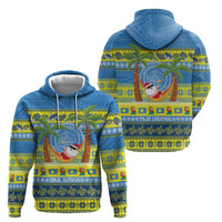 Palau Christmas Zip Hoodie Chilling Santa Ungil Kurismas LT14 - Polynesian Pride