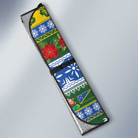 Solomon Islands Christmas Auto Sun Shade The Solomons Melanesian Meri Krismas LT14 - Polynesian Pride