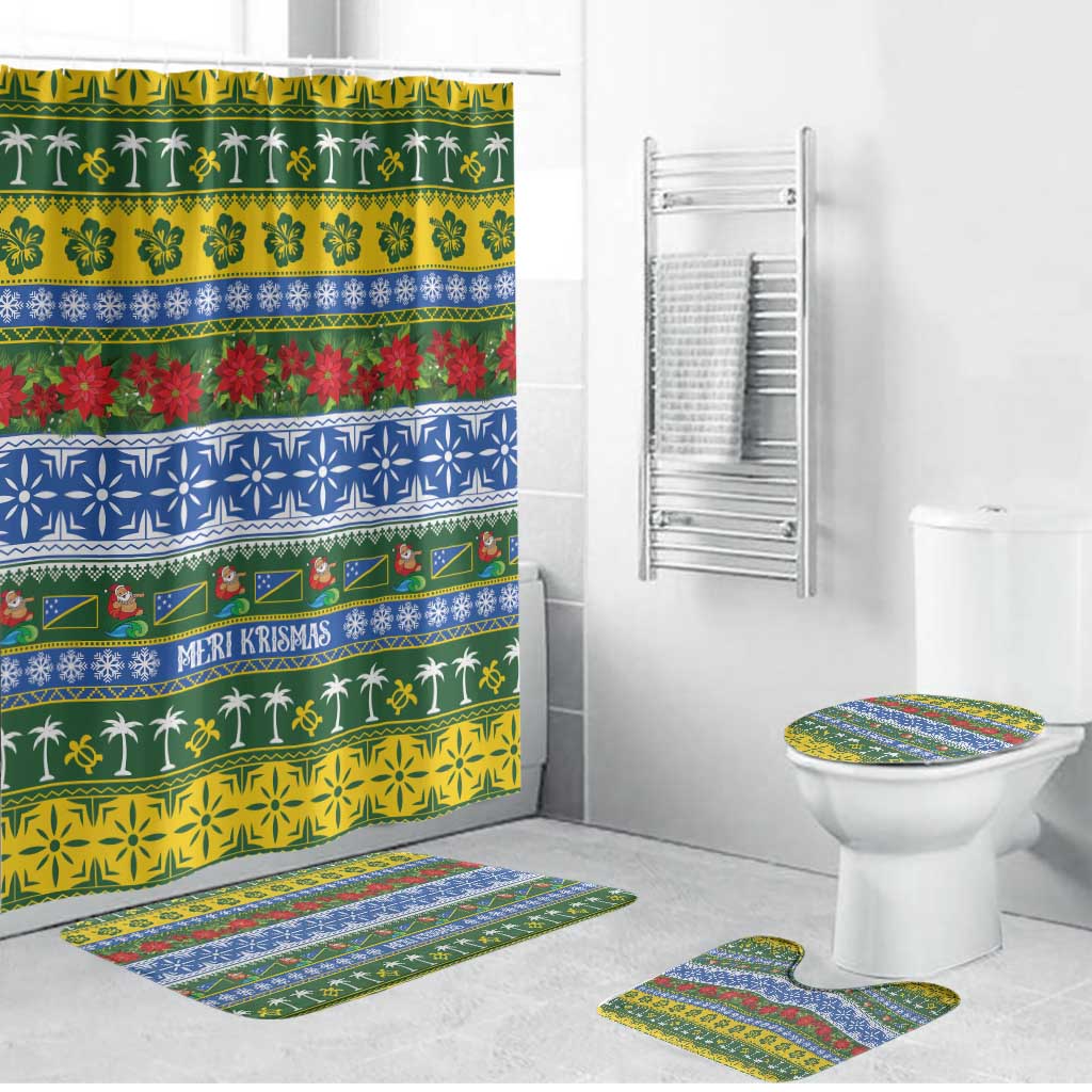 Solomon Islands Christmas Bathroom Set The Solomons Melanesian Meri Krismas LT14 Bathroom Set (4 pcs) Green - Polynesian Pride