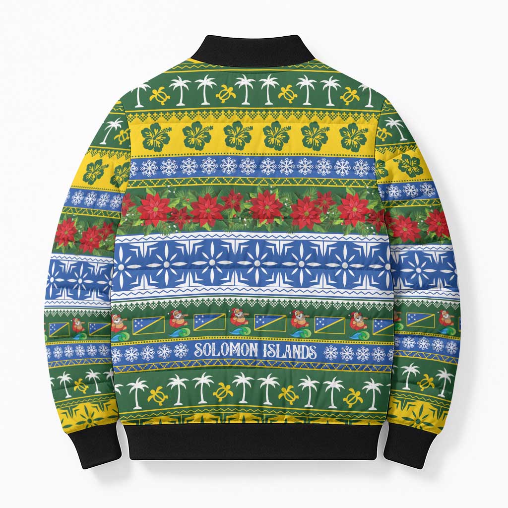 Solomon Islands Christmas Bomber Puffer Jacket The Solomons Melanesian Meri Krismas LT14 - Polynesian Pride