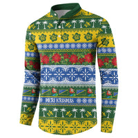 Solomon Islands Christmas Button Sweatshirt The Solomons Melanesian Meri Krismas LT14 - Polynesian Pride