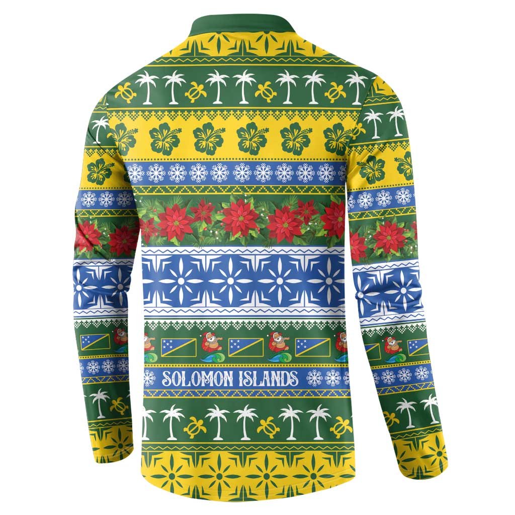 Solomon Islands Christmas Button Sweatshirt The Solomons Melanesian Meri Krismas LT14 - Polynesian Pride