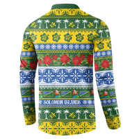 Solomon Islands Christmas Button Sweatshirt The Solomons Melanesian Meri Krismas LT14 - Polynesian Pride