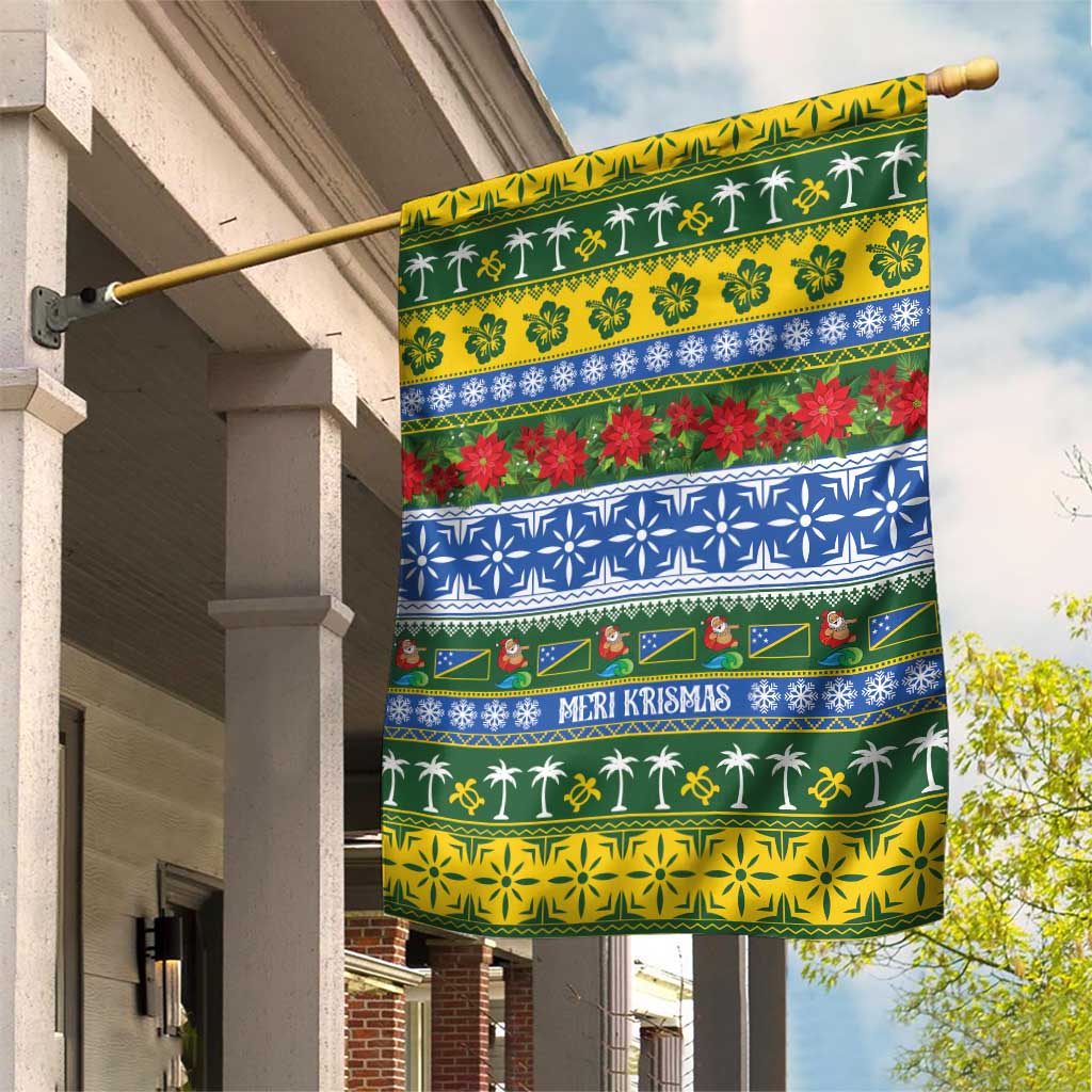 Solomon Islands Christmas Garden Flag The Solomons Melanesian Meri Krismas LT14 House Flag Green - Polynesian Pride