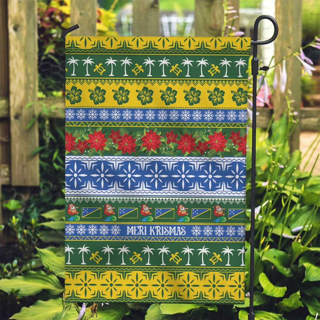 Solomon Islands Christmas Garden Flag The Solomons Melanesian Meri Krismas LT14 Garden Flag Green - Polynesian Pride