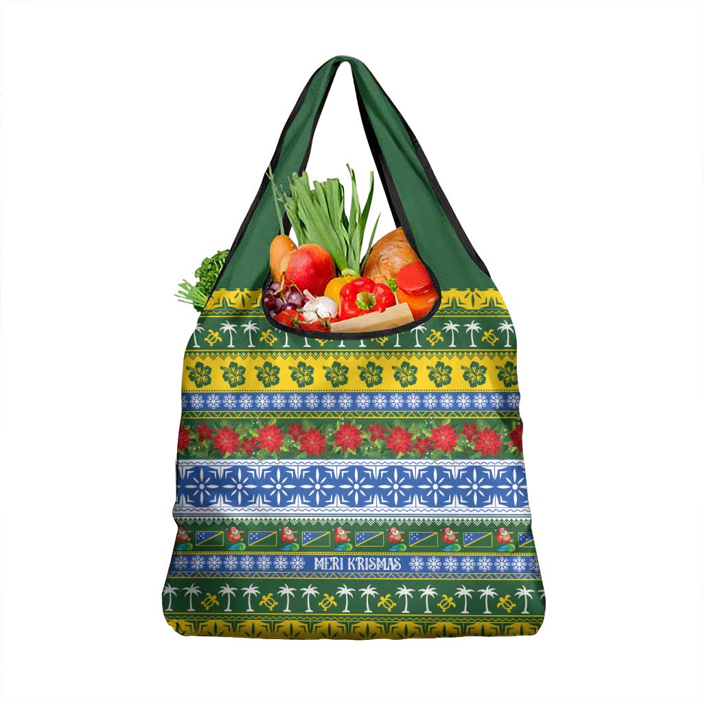 Solomon Islands Christmas Grocery Bag The Solomons Melanesian Meri Krismas LT14 1-pack One Size Green - Polynesian Pride