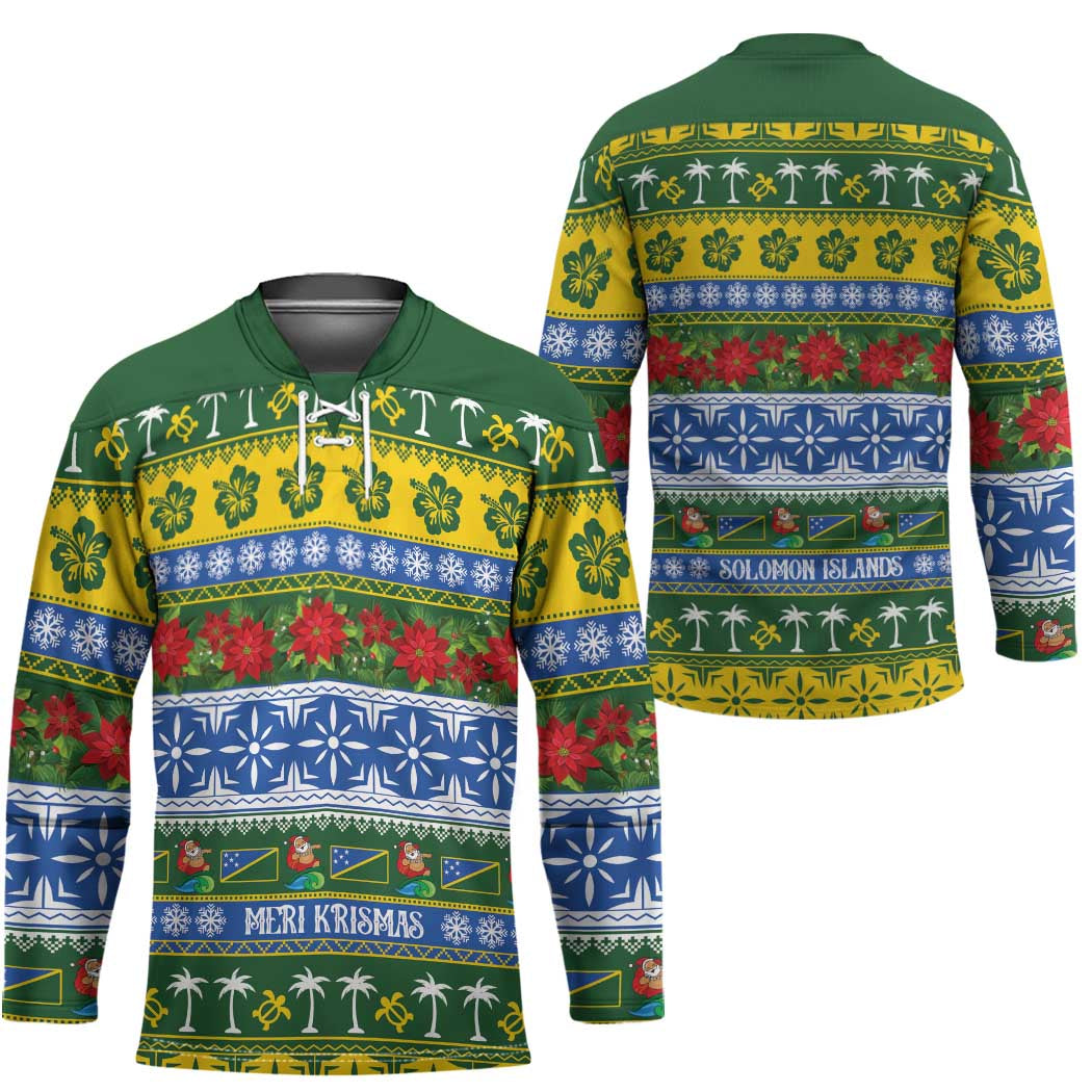Solomon Islands Christmas Hockey Jersey The Solomons Melanesian Meri Krismas LT14 - Polynesian Pride