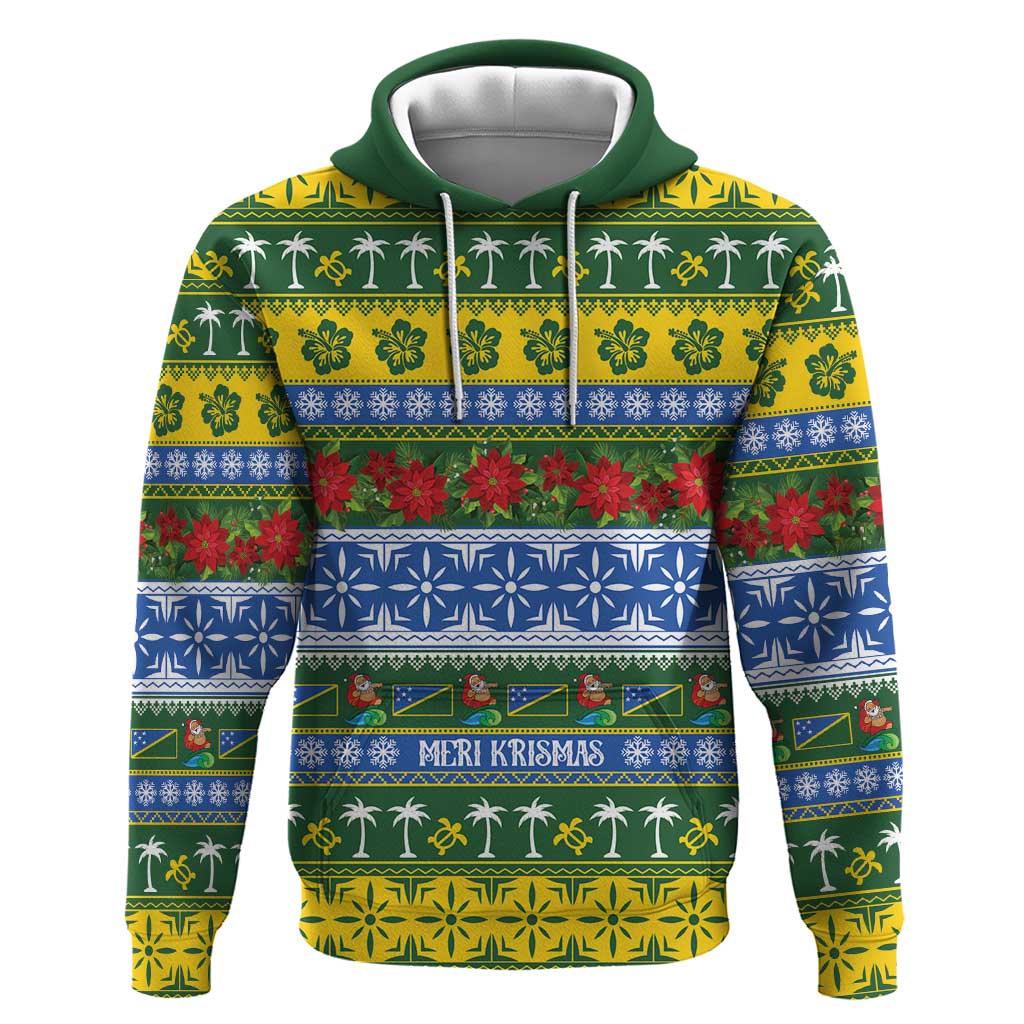Solomon Islands Christmas Hoodie The Solomons Melanesian Meri Krismas LT14 Pullover Hoodie Green - Polynesian Pride