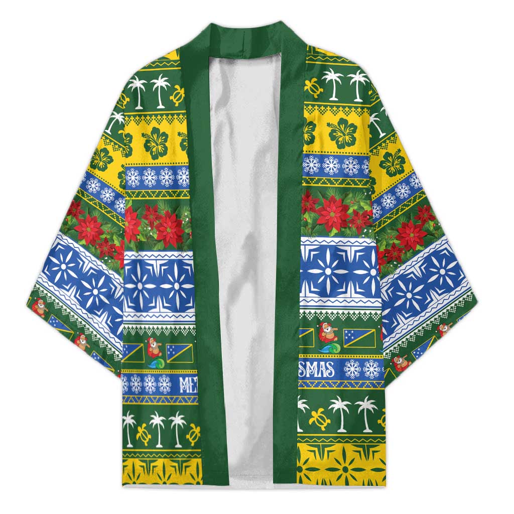 Solomon Islands Christmas Kimono The Solomons Melanesian Meri Krismas LT14 Unisex Green - Polynesian Pride