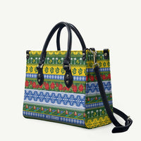Solomon Islands Christmas Leather Bag The Solomons Melanesian Meri Krismas LT14 Green - Polynesian Pride