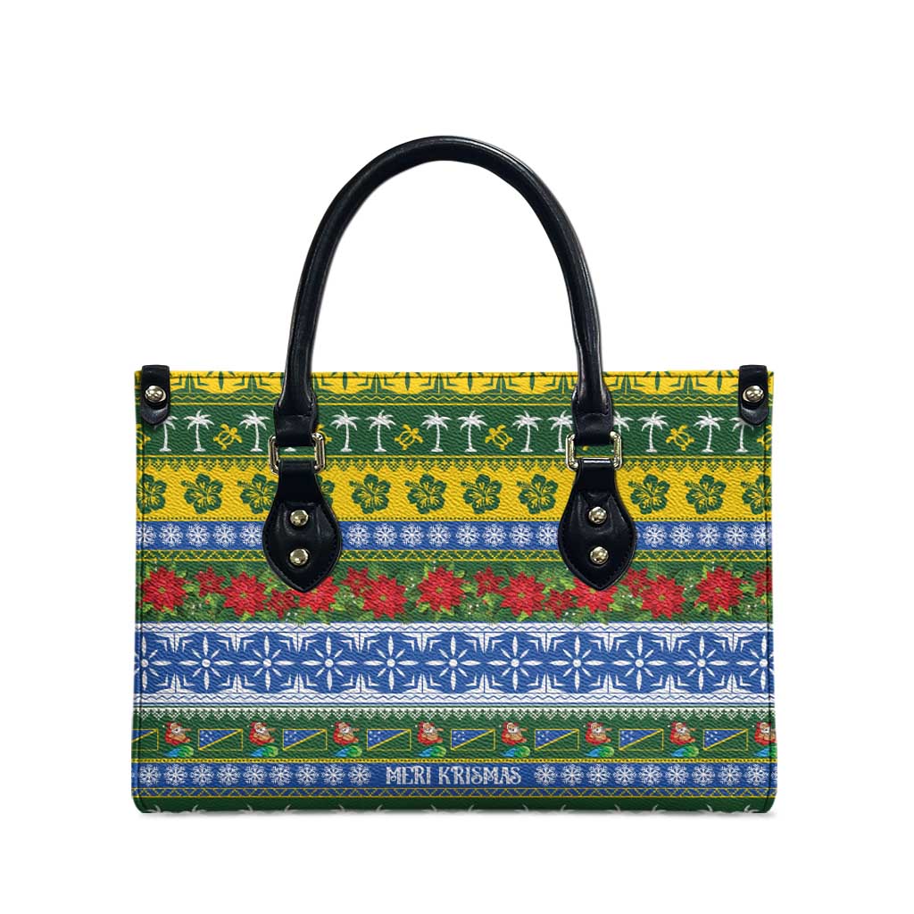 Solomon Islands Christmas Leather Bag The Solomons Melanesian Meri Krismas LT14 - Polynesian Pride