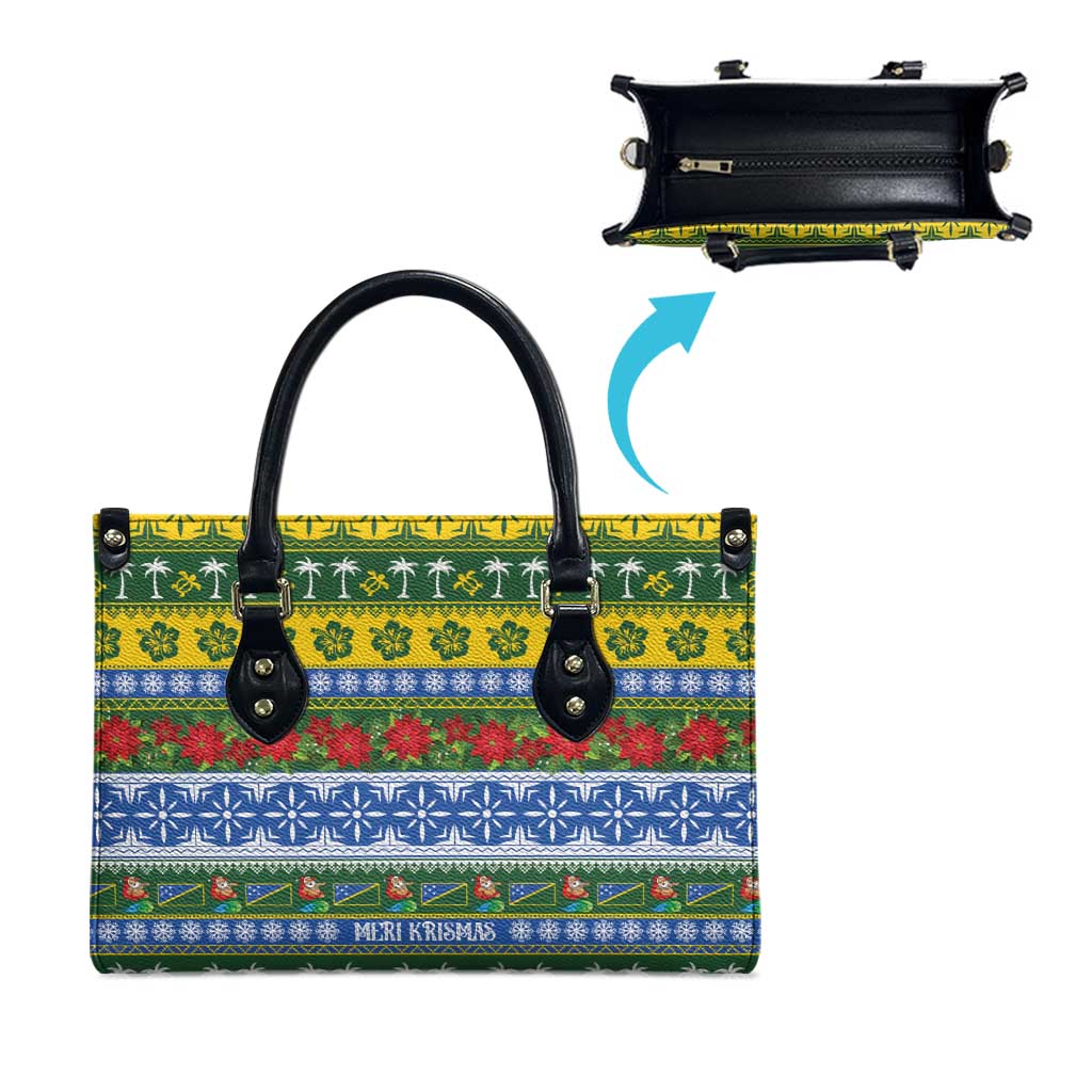 Solomon Islands Christmas Leather Bag The Solomons Melanesian Meri Krismas LT14 - Polynesian Pride