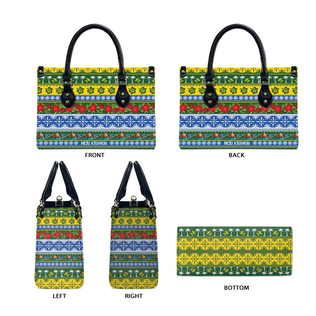Solomon Islands Christmas Leather Bag The Solomons Melanesian Meri Krismas LT14 - Polynesian Pride