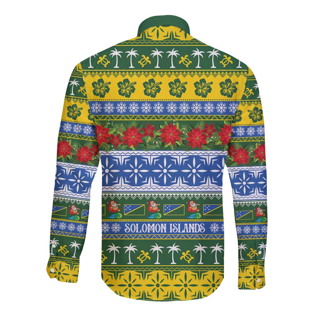 Solomon Islands Christmas Long Sleeve Button Shirt The Solomons Melanesian Meri Krismas LT14 - Polynesian Pride