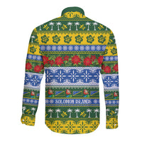 Solomon Islands Christmas Long Sleeve Button Shirt The Solomons Melanesian Meri Krismas LT14 - Polynesian Pride