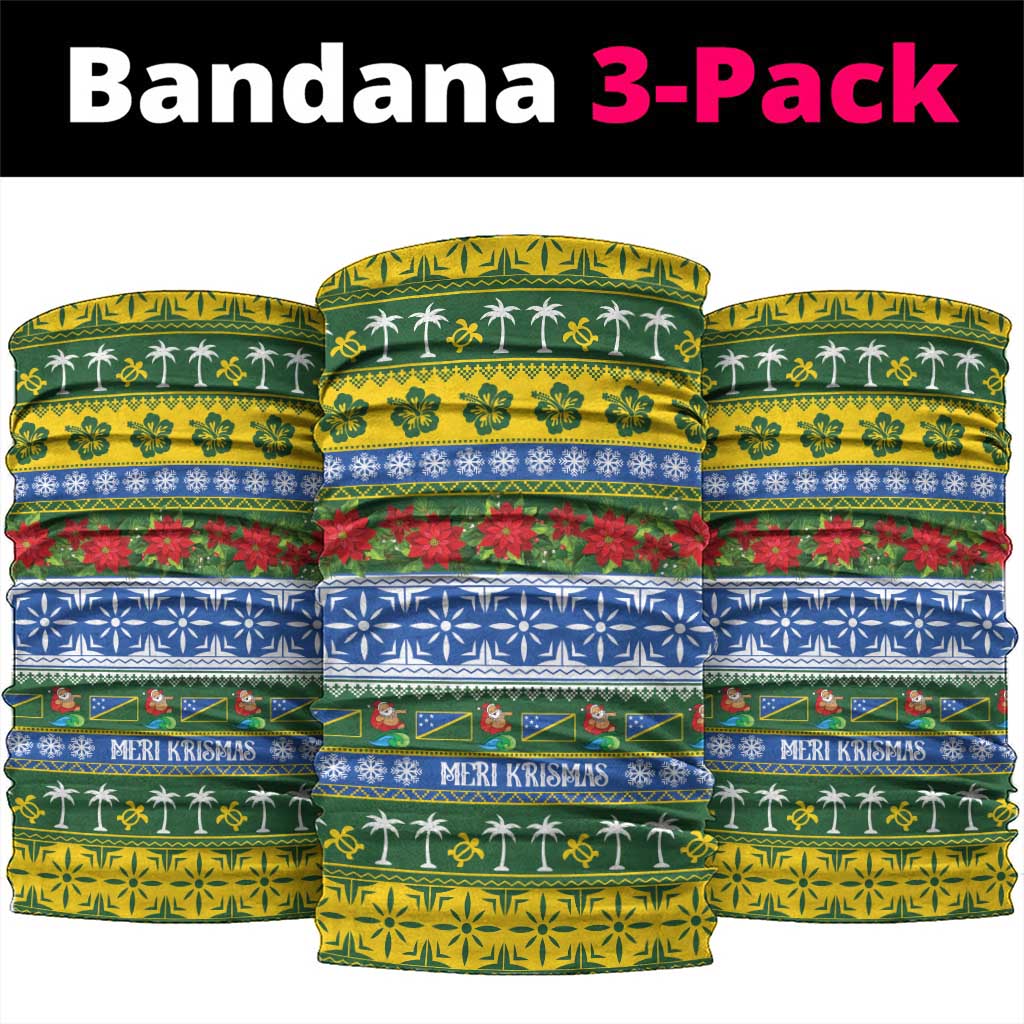 Solomon Islands Christmas Neck Gaiter The Solomons Melanesian Meri Krismas LT14 package One Size: 25*50cm Green - Polynesian Pride