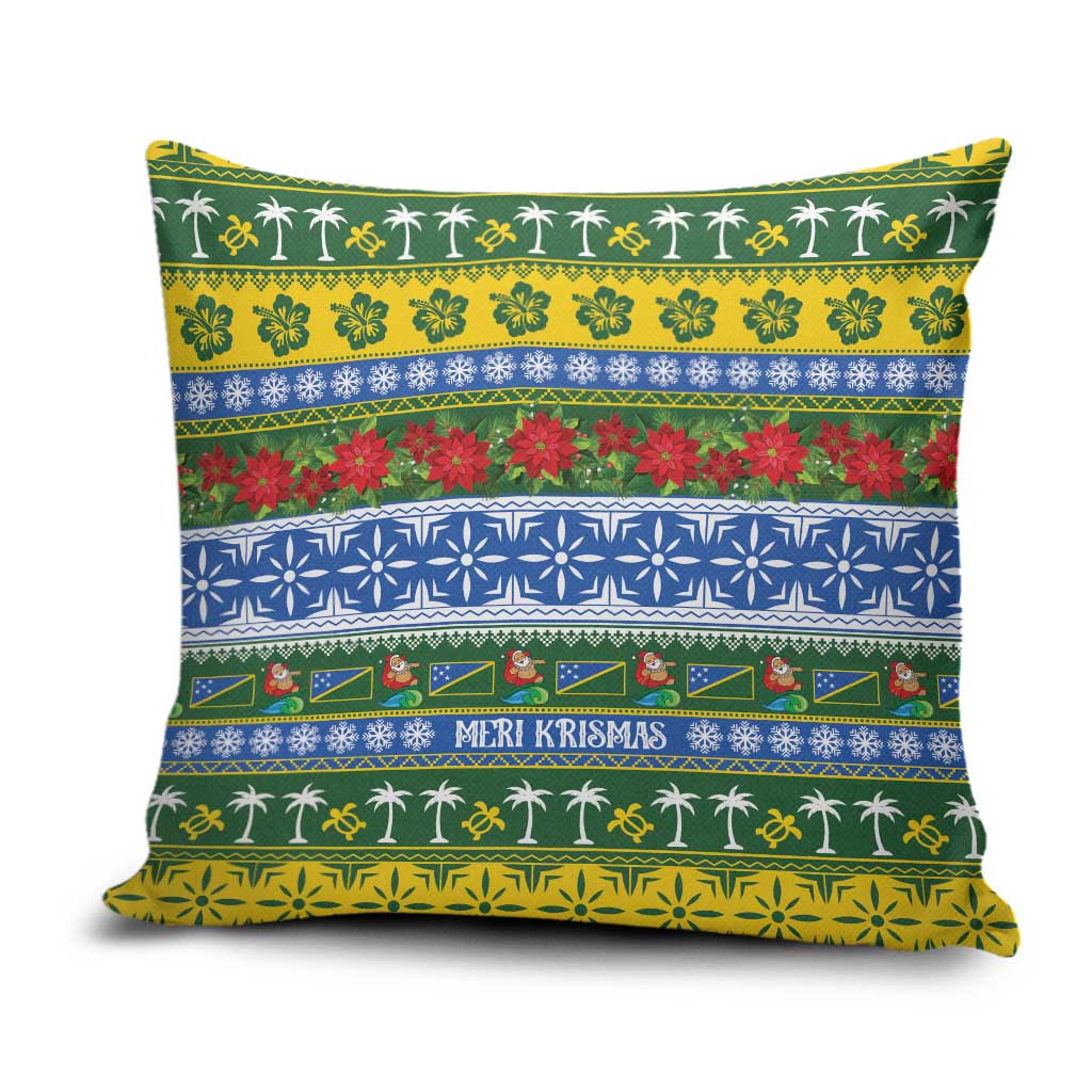 Solomon Islands Christmas Pillow Cover The Solomons Melanesian Meri Krismas LT14 Green - Polynesian Pride