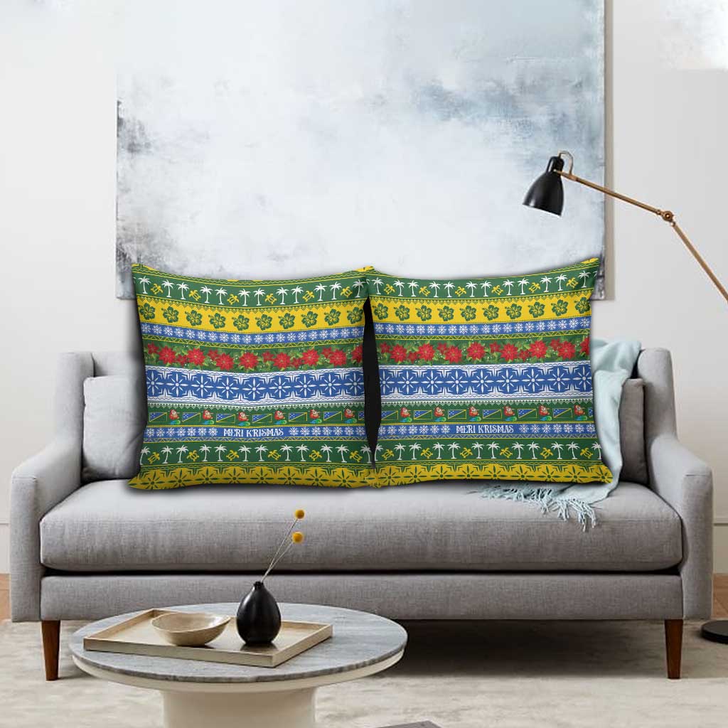 Solomon Islands Christmas Pillow Cover The Solomons Melanesian Meri Krismas LT14 - Polynesian Pride