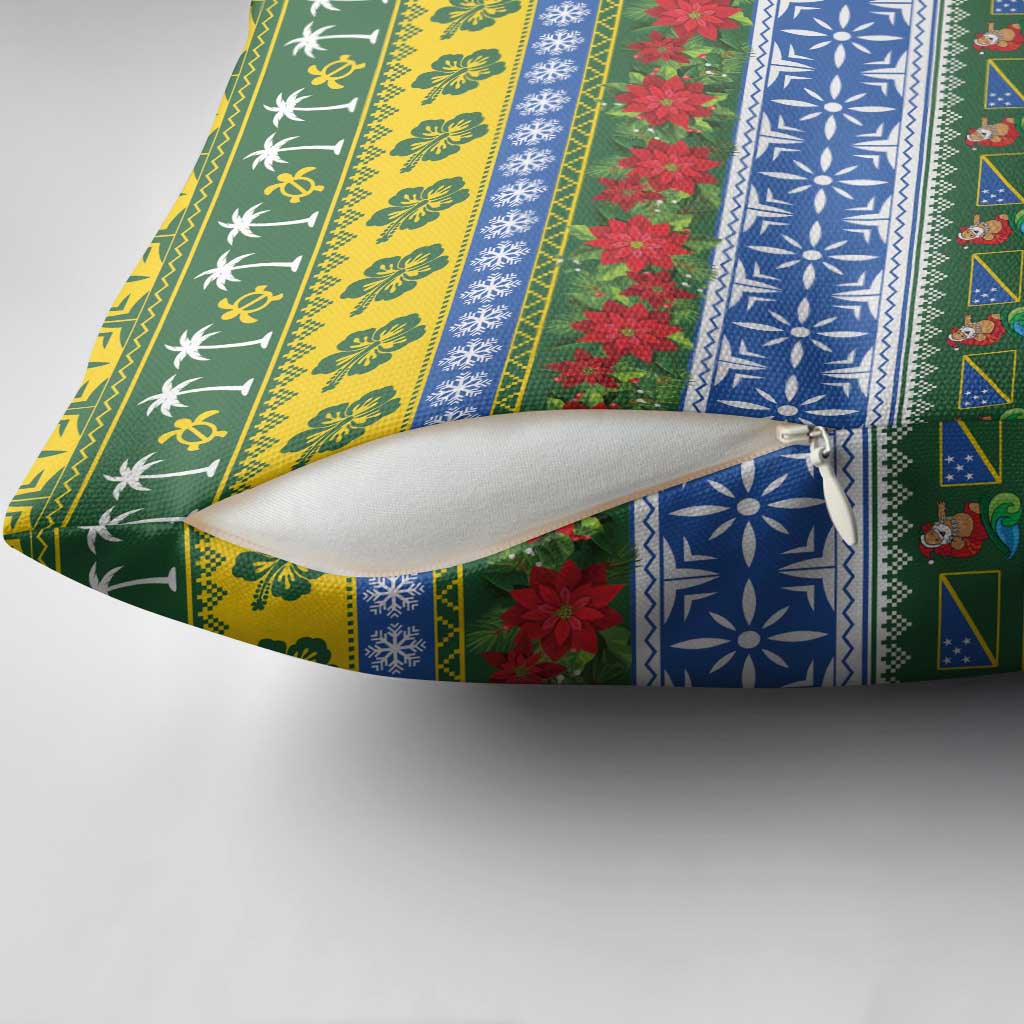 Solomon Islands Christmas Pillow Cover The Solomons Melanesian Meri Krismas LT14 - Polynesian Pride