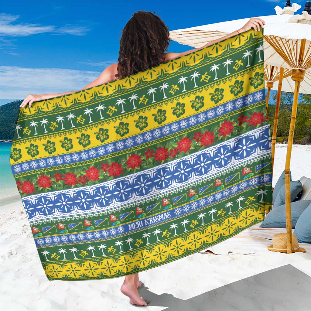 Solomon Islands Christmas Sarong The Solomons Melanesian Meri Krismas LT14 One Size 44 x 66 inches Green - Polynesian Pride