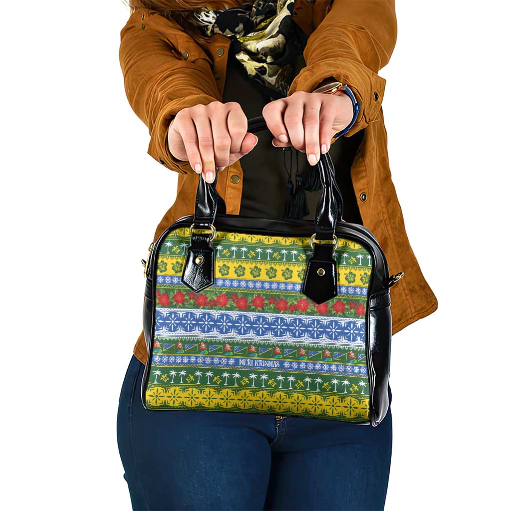 Solomon Islands Christmas Shoulder Handbag The Solomons Melanesian Meri Krismas LT14 One Size Green - Polynesian Pride
