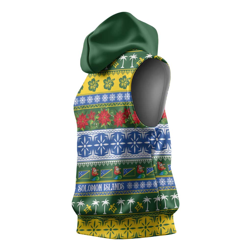 Solomon Islands Christmas Sleeveless Hoodie The Solomons Melanesian Meri Krismas LT14 - Polynesian Pride