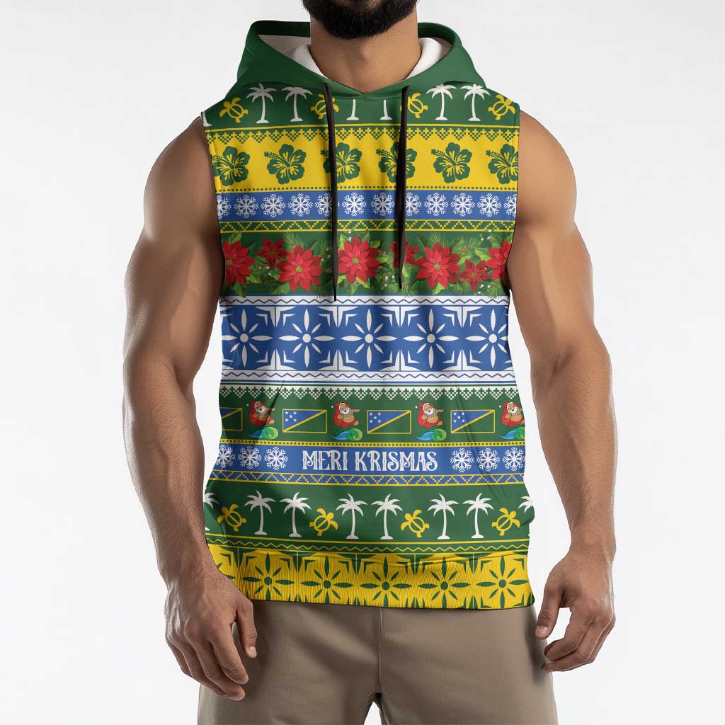 Solomon Islands Christmas Sleeveless Hoodie The Solomons Melanesian Meri Krismas LT14 - Polynesian Pride