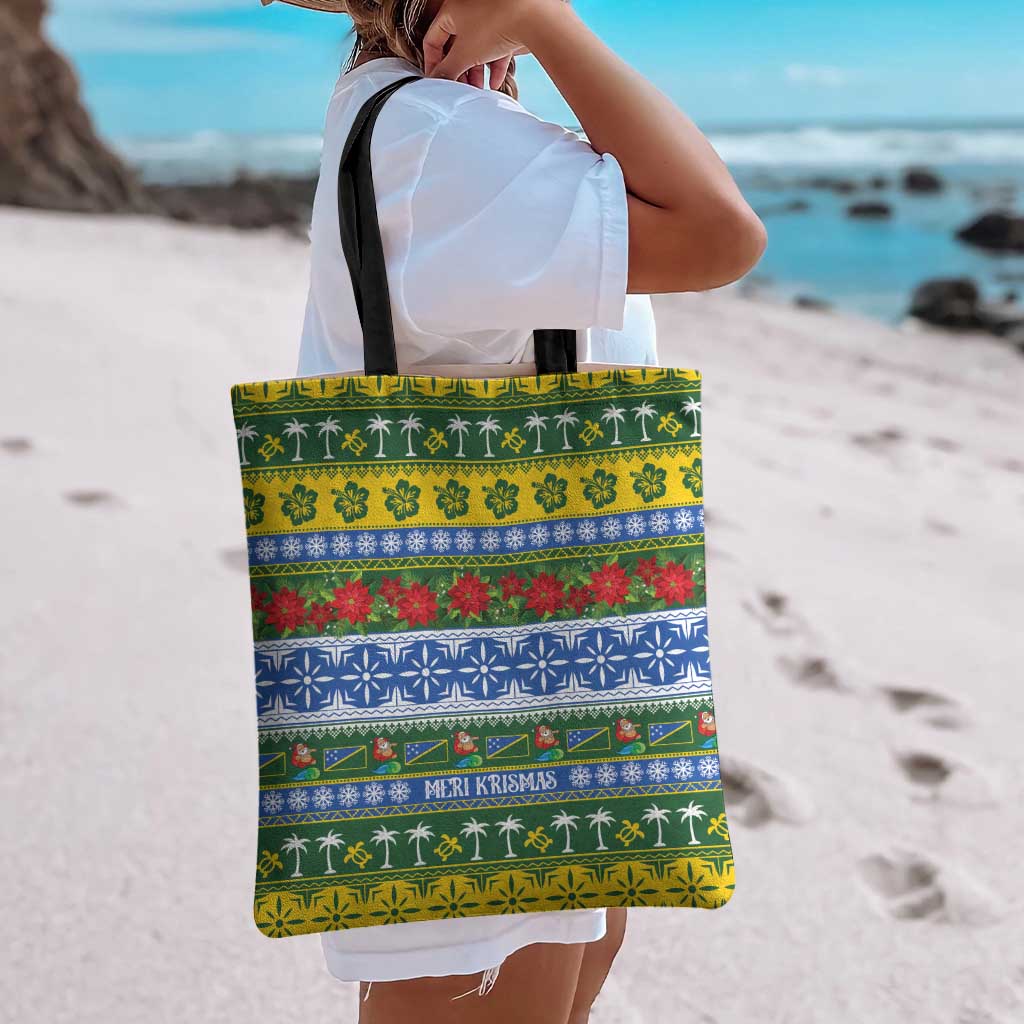 Solomon Islands Christmas Tote Bag The Solomons Melanesian Meri Krismas LT14 - Polynesian Pride
