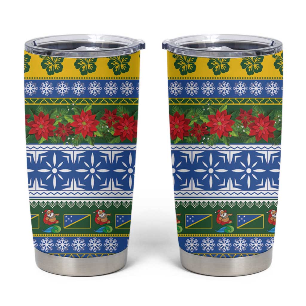 Solomon Islands Christmas Tumbler Cup The Solomons Melanesian Meri Krismas LT14 Green - Polynesian Pride