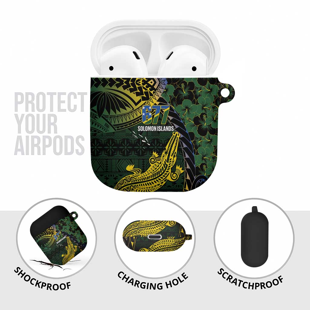 Solomon Islands AirPods Case 677 Proud Crocodile Melanesian Pattern LT14 - Polynesian Pride