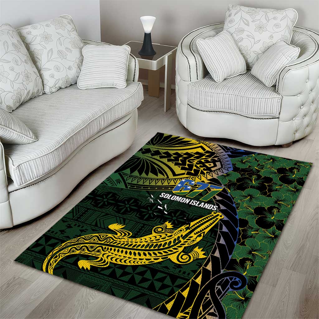 Solomon Islands Area Rug 677 Proud Crocodile Melanesian Pattern LT14 - Polynesian Pride