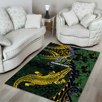 Solomon Islands Area Rug 677 Proud Crocodile Melanesian Pattern LT14 - Polynesian Pride