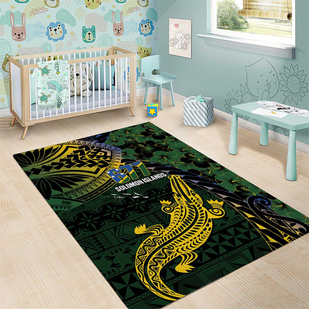 Solomon Islands Area Rug 677 Proud Crocodile Melanesian Pattern LT14 - Polynesian Pride