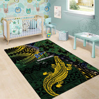 Solomon Islands Area Rug 677 Proud Crocodile Melanesian Pattern LT14 - Polynesian Pride