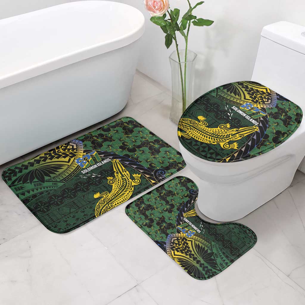 Solomon Islands Bathroom Set 677 Proud Crocodile Melanesian Pattern LT14 - Polynesian Pride