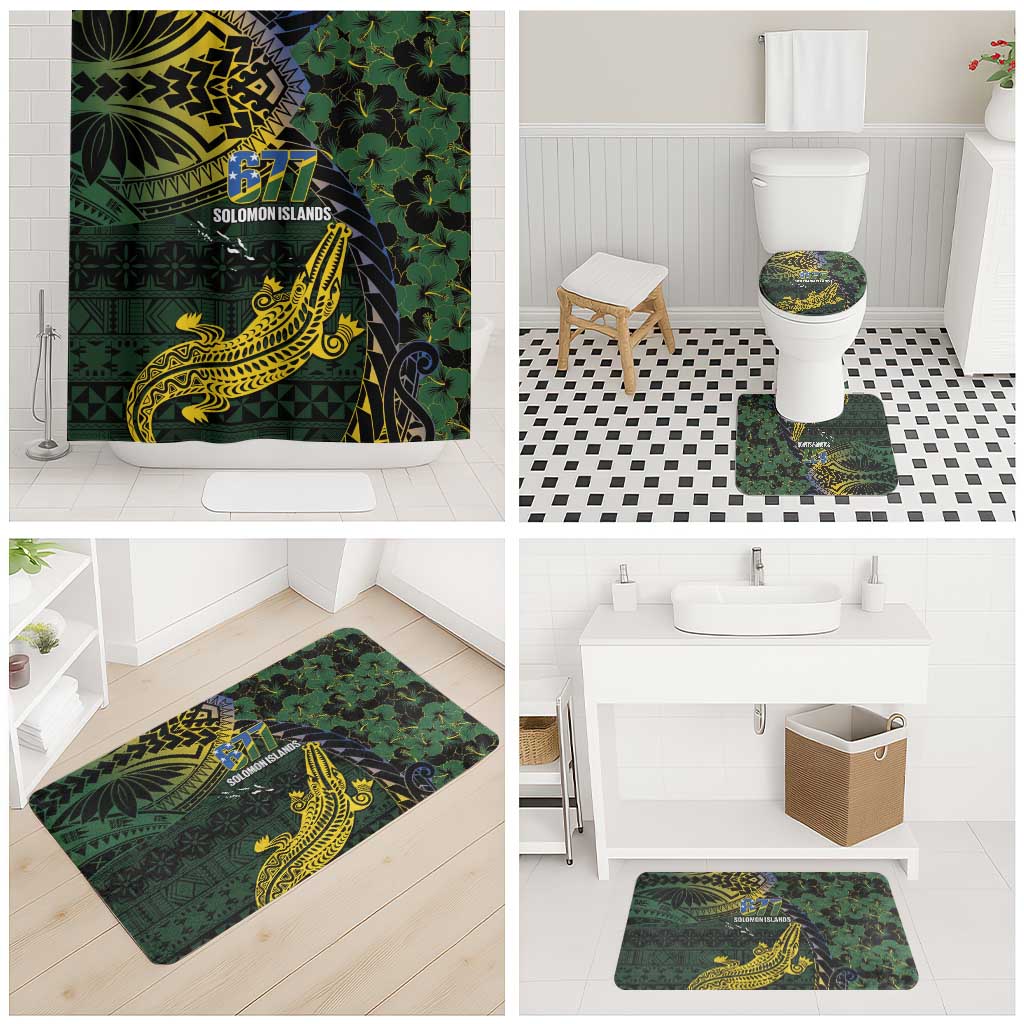 Solomon Islands Bathroom Set 677 Proud Crocodile Melanesian Pattern LT14 - Polynesian Pride