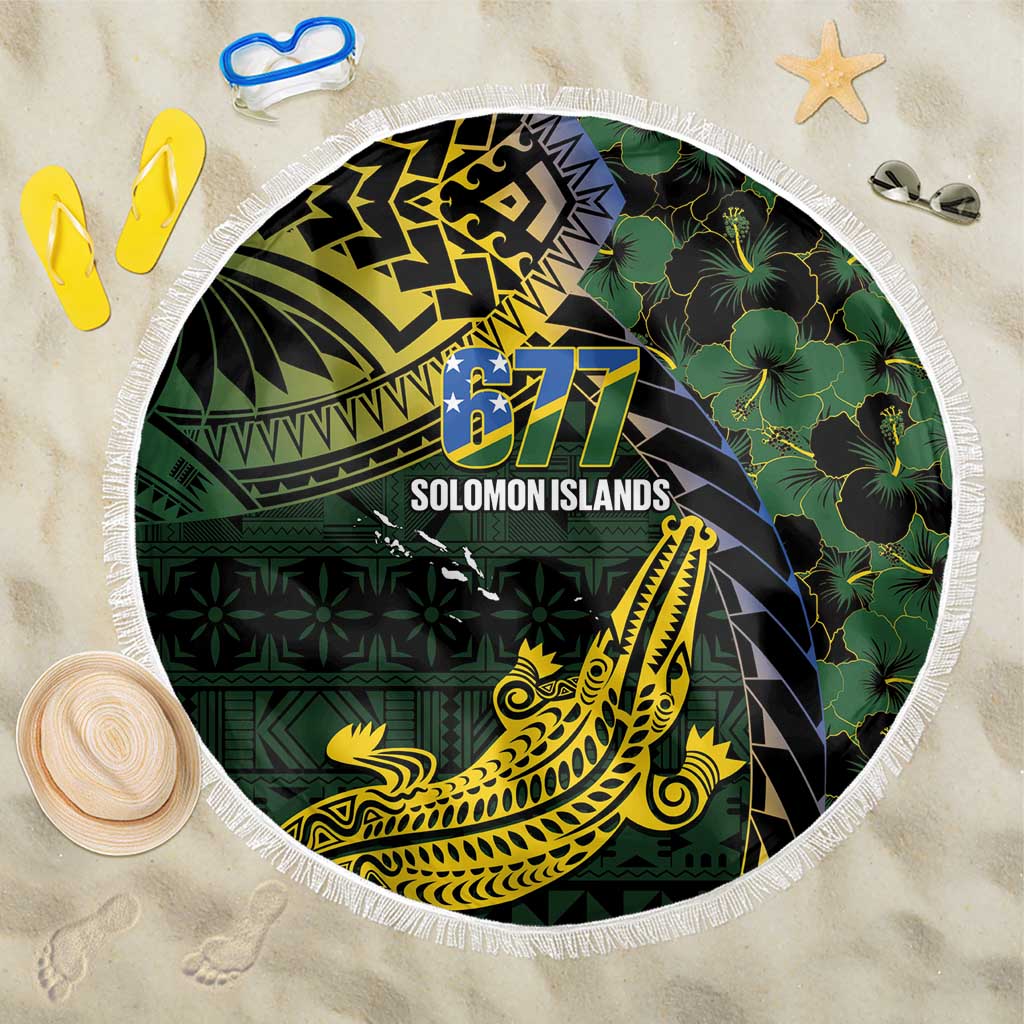 Solomon Islands Beach Blanket 677 Proud Crocodile Melanesian Pattern LT14 One Size 150cm Black - Polynesian Pride