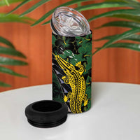 Solomon Islands 4 in 1 Can Cooler Tumbler 677 Proud Crocodile Melanesian Pattern LT14 - Polynesian Pride