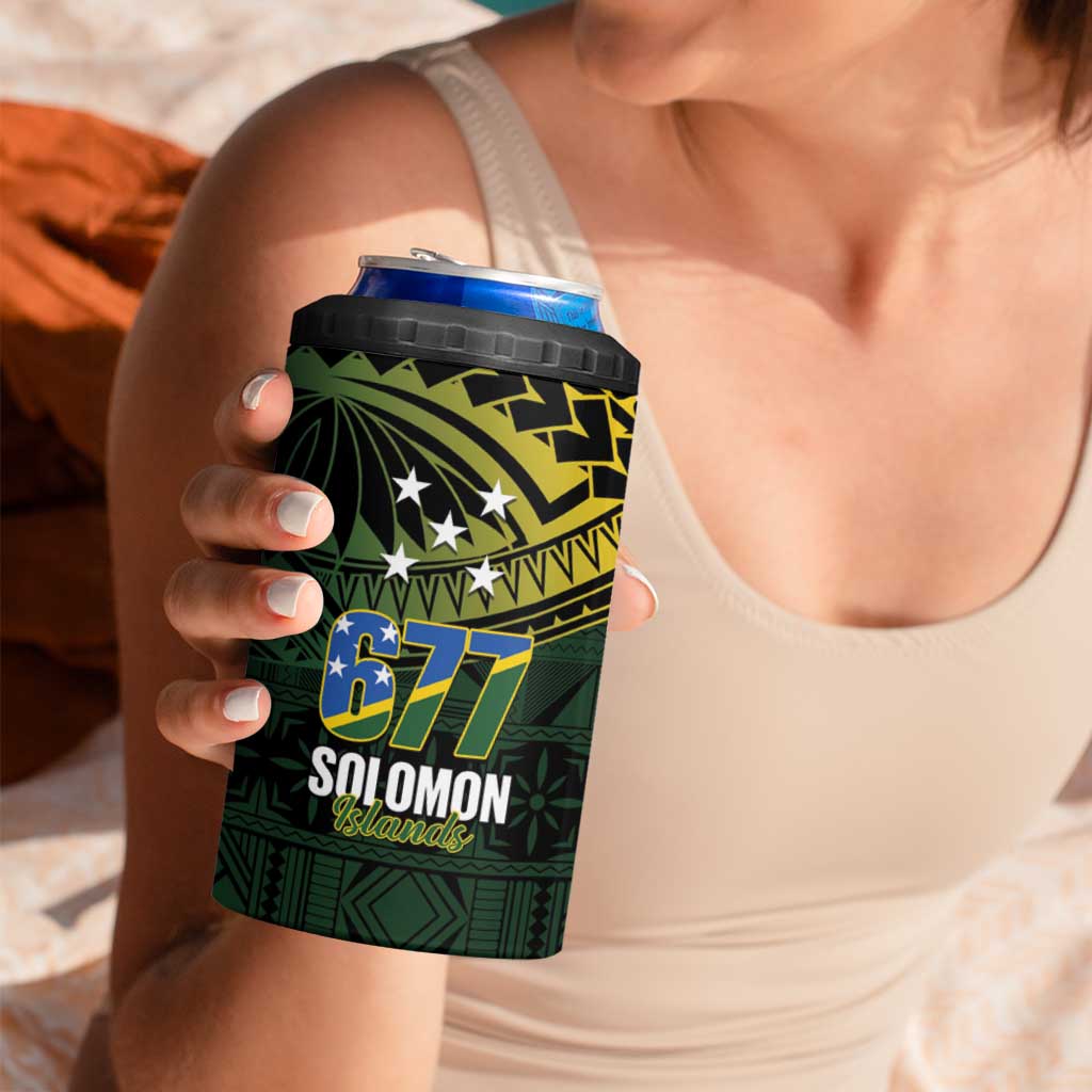 Solomon Islands 4 in 1 Can Cooler Tumbler 677 Proud Crocodile Melanesian Pattern LT14 - Polynesian Pride