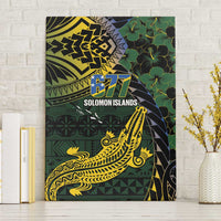 Solomon Islands Canvas Wall Art 677 Proud Crocodile Melanesian Pattern LT14 Without Frame Black - Polynesian Pride