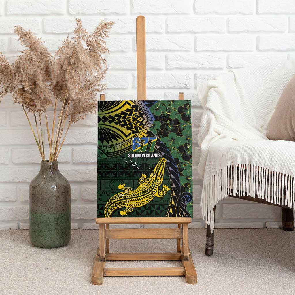 Solomon Islands Canvas Wall Art 677 Proud Crocodile Melanesian Pattern LT14 - Polynesian Pride