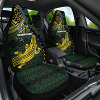 Solomon Islands Car Seat Cover 677 Proud Crocodile Melanesian Pattern LT14 One Size Black - Polynesian Pride