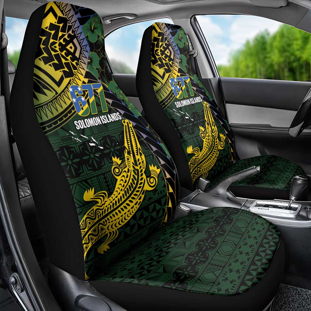 Solomon Islands Car Seat Cover 677 Proud Crocodile Melanesian Pattern LT14 - Polynesian Pride
