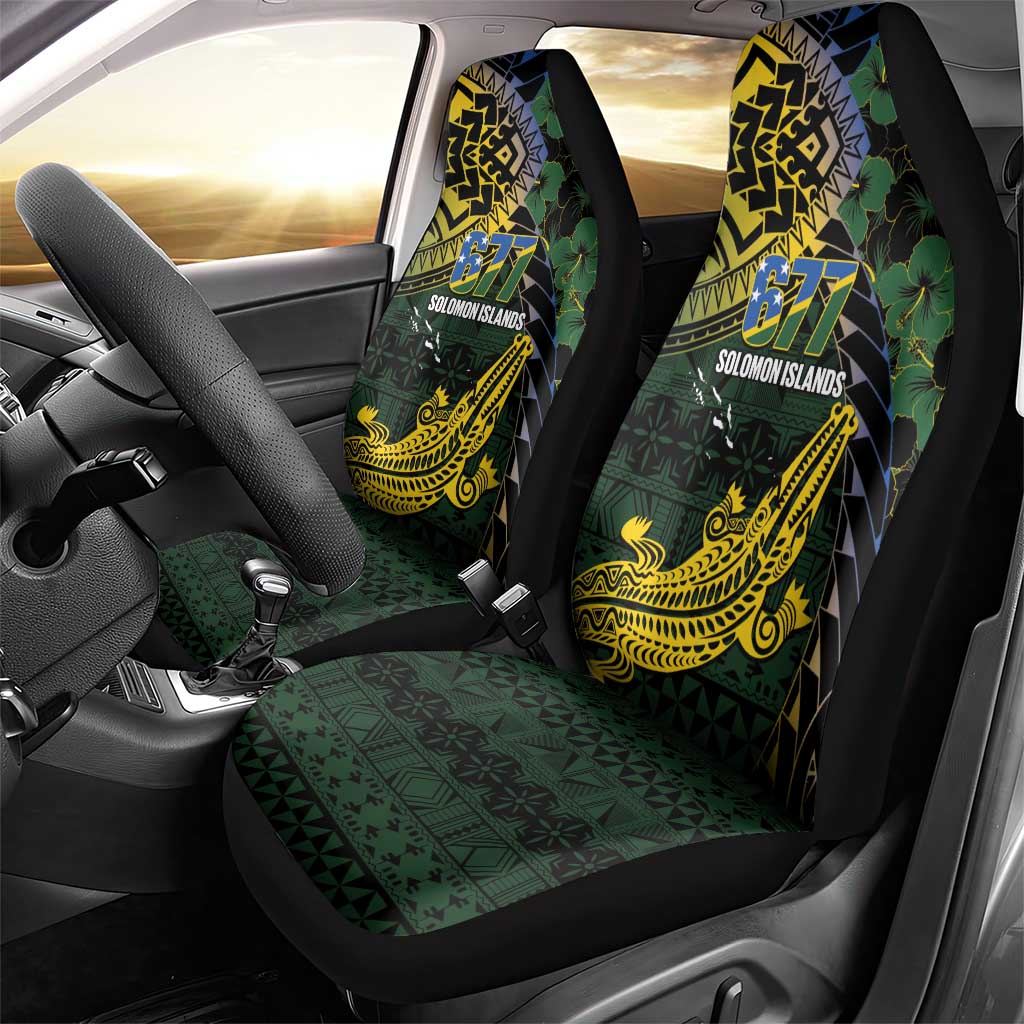 Solomon Islands Car Seat Cover 677 Proud Crocodile Melanesian Pattern LT14 - Polynesian Pride